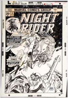 Gil Kane Night Rider #6 Cover Original Art (Marvel, 1975). Night Rider and his horse Banshee blaze into Western -