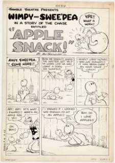 Bud Sagendorf Popeye #10 Complete 6-Page Story Original Art (Dell, 1950).... (Total: 6 Original Art) | Heritage