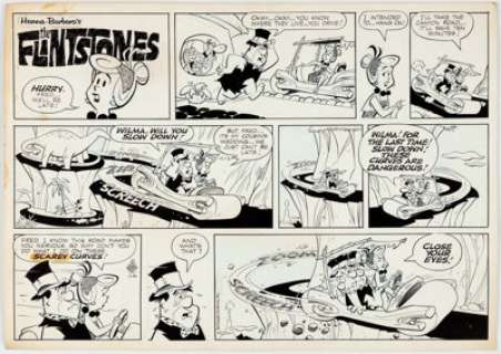 Gene Hazelton The Flintstones Sunday Comic Strip Original Art dated 11-26-67 (McNaught Syndicate, 1967).... | Heritage