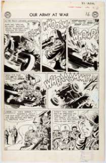 Joe Kubert Our Army At War #33 Story Page 6 Original Art (DC, 1955). The very last page of the Bob Kanigher penned - | Heritage