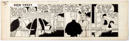 Chester Gould Dick Tracy Daily Comic Strip Art dated 6-19-45 (Chicago Tribune, 1945). ... | Heritage