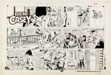 Neal Adams Ben Casey Sunday Comic Strip Original Art dated 9-5-66 (NEA Syndicate, 1966). ... | Heritage