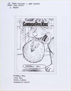 Jay Lynch Garbage Pail Kids "Hairball Sol" Card Preliminary Illustration Original Art (Topps, c. 2000s).... | Heritage