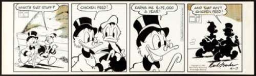 Frank Smith Donald Duck Daily Comic Strip with Uncle Scrooge Original Art dated 4-17-81 Signed by Carl Barks (Walt... | Heritage