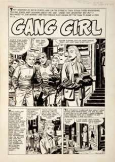 Bill Draut Hi-School Romances #33 Complete 5-Page Story "Gang Girl" Original Art Group (Harvey, 1954).... (Total: 5 Original Art) | Heritage