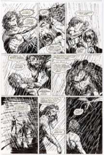  - Barry Windsor-Smith and John Floyd Rune #5 Story Page 23 Enhanced Original Art (Malibu, 1994/2000s)....