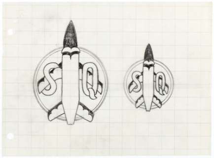 Commercial Artist Captain Midnight‘s Secret Squadron Emblem Illustration Original Art (Tatham-Laird, 1954). This -