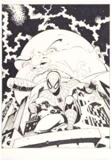 Richard Elson Spectacular Spider-Man Adventures #7  Cover Original Art (1995). Spider-Man is on patrol on the - | Heritage