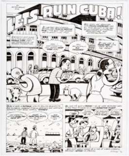 Peter Bagge Reason Magazine Complete 4-Page Story "Let’s Ruin Cuba!" Original Art (Reason Foundation, - | Heritage