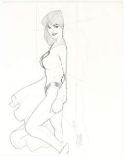 Adam Hughes Phantom Girl Sketch Original Art (undated).  Adam Hughes’ flair for drawing beautiful women serves him - | Heritage