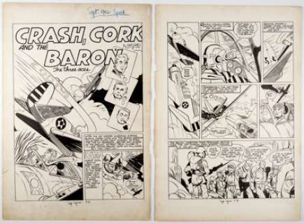 Art Gates Speed Comics #22 Complete 6-Page Story Original Art (Harvey, 1942). The "Three Aces", Crash, - | Heritage