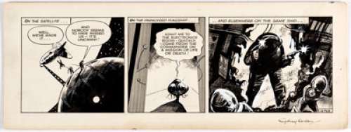 Sydney Jordan Jeff Hawke Daily Comic Strip Original Art Episode H768 (Express Newspapers, 1956). Jordan‘s British -