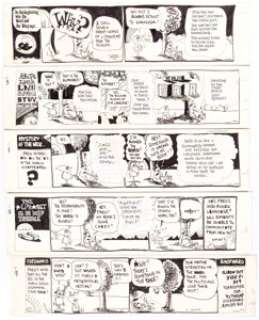 Dan O’Neill Odd Bodkins Daily Comic Strip Original Art Group of 5 (Chronicle, 1969).... (Total: 5 Original Art) | Heritage