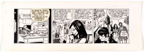 Jorge Longaron Friday Foster Daily Comic Strip Original Art dated 11-04-70 (Chicago Tribune, 1970).  Friday -