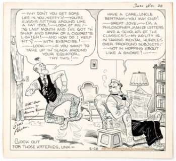 Gene Ahern Room and Board Daily Comic Strip Original Art dated 12-28-37 (King Features Syndicate, 1937). Geezery -