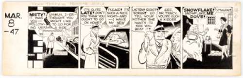 Chester Gould | Dick Tracy Daily Comic Strip Original Art dated 3-8-47 (Chicago Tribune, 1947). | Heritage