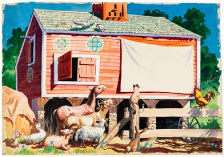 John Pike | Happy Animal Families Illustration Original Art Group of 2 (Grosset and Dunlap, 1952). | Heritage