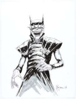 Dave Kendall -The Batman Who Laughs Specialty Illustration Original Art (2018). A mix of both Batman (Bruce Wayne) -