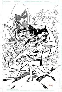 Bret Blevins - Wizard Magazine #65 Published Pinup (Superman Vs Captain Marvel,Â Spectre, Wonder Woman Vs Batman, Power Girl!) 1997