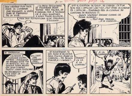 Jijé | Jean Valhardi, planche n°32A à l’encre de Chine… | AZ auction