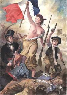 Manara Milo Italien 1945 | Hommage Ã  Eugène DELACROIX - La Liberté guidant le Peuple Illustration originale… | Cornette de St Cyr