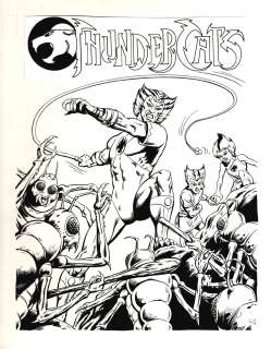Kev Hopgood - Thundercats #14 Cover (Early Great Cover! Tygra, Wileykat & Wileykit Battle Insectoids!) 1987