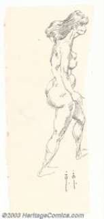 Frank Frazetta - Original Sketch, Nude Woman (undated). A master of anatomy, Frank Frazetta knows a thing or two - | Heritage