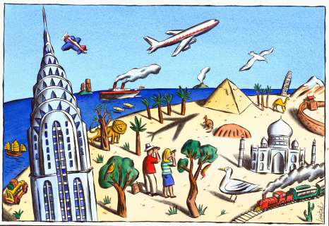 LOUSTAL Jacques  - Havas La planète voyages  - Illustration pour une sérigraphie en [...] | Vermot et Associés