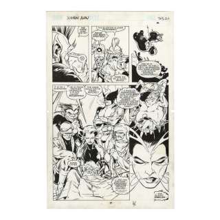 Hand-Drawn Jim Lee and Adam Hughes X-Men Annual Vol. 2 No. 1 P. 27 / MARVEL COMICS | Propstore