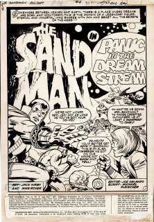 Jack Kirby, Mike Royer - Sandman #4 P 1 Splash (Large Sandman & Jed Paulsen with Brute, Glob, & Several Aliens in the Dream World! Royer Inks!) 1975