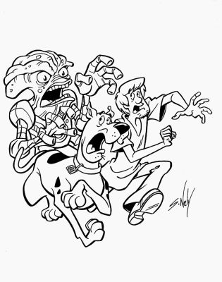 Scott Neely - Scooby-Doo And the Alien Invaders Cover & Detailed Full Pencils on Separate Paper! (2000)