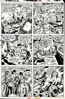 Jack Kirby, Mike Royer - Eternals #11 P 17 (Eternals: Druig & Sigmar Capture Ikaris! Very Last Kirby Eternals Issue!) 1977