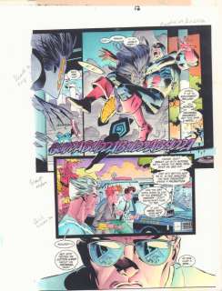 John Kalisz | Avengers #? P.12 Color Guide Art - Cap Saved - Quicksilver, Black Widow, And Giant-Man - 1990S | Anthony’s Comic Book Art