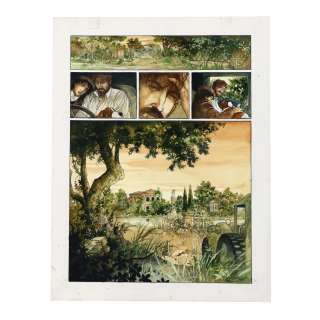 Eric Stalner (Né En 1959) | Vito. Tome 1, L’autre côté. Planche n°35. Editions Glenat. Aquarelle Signé 46 x 35 cm. | HVMC