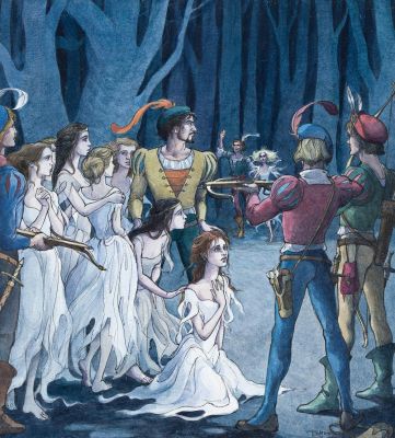 Trina Schart Hyman, (1939-2004), "They came upon a clearing..." 1989. | Swann Galleries