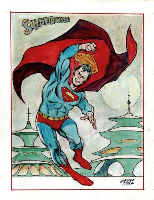 George Tuska | Superman Penciled, Inked, & Hand Colored Illustration | Romitaman