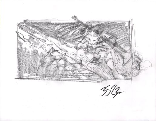 Brian Snoddy | Flying Elf Pencil Sketch - Signed | Anthony’s Comic Book Art