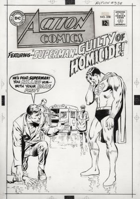 Adams, Neal - Action Comics #358 Cover, Second Superman Cover By Neal - First Full Superman Image 1968
