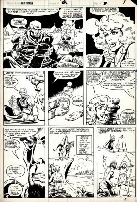 Alan Kupperberg | Red Sonja #2 P 5 (Red Sonja Throughout in 5 Panels As She’s Asked To Protect a Statue!) 1982 | Romitaman