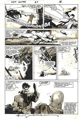 Bill Sienkiewicz | Sienkiewicz, Bill - New Mutants #27 Pg 15. First Legion Story, Prof X Meets Son, David / Legion / Persona Jack Wayne 1985 | Cool Lines Art