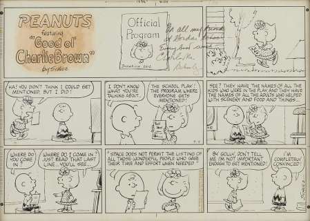 Original Peanuts Comic Strip Charles Schulz 1973 | misc / divers