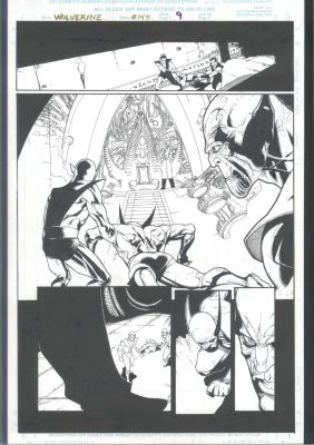 Leinil Yu Dexter Vines | Leinil Yu Wolverine Half-Splash - Wolverine in Every Panel Issue Wolverine # 145 Page 9 | Koch Comic Art