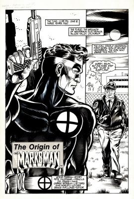 Jim Janes, Pete McDonnell | The Marksman #1 P 1 Splash (The Marksman Gets Ready To Shoot a Cop!) 1987 | Romitaman