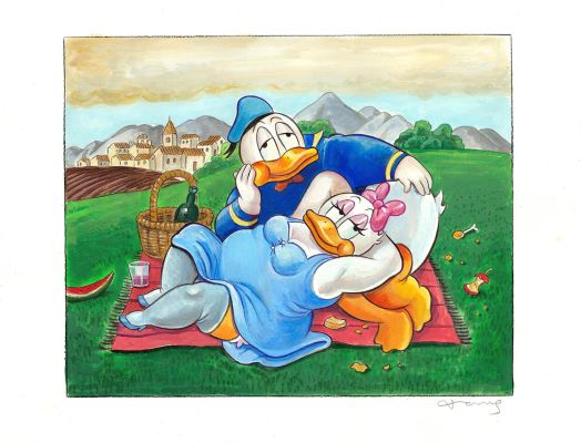 Donald & Daisy Inspired by Fernando Botero’s Picnic (2001) | Corner4art