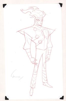 Shane Glines | Firestorm Full Figure Pencil Character Art - Signed | Anthony’s Comic Book Art