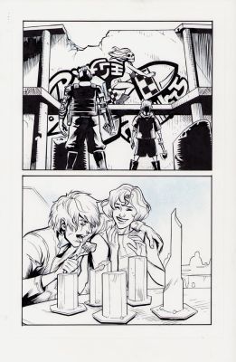 Karl Moline | 1/2 Splash Page Ink Art - Karl Moline | Anthony’s Comic Book Art