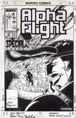 Walt Simonson June Brigman | Simonson, Walt Finishes / Signed - Alpha Flight #50 Cover, Giant Issue, Loki | Cool Lines Art