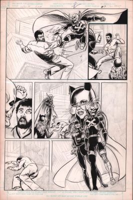 Lou Manna, Tony Dezuniga | Infinity Inc Annual #? P.5 - Mister Bones & Wildcat - Pencils & Partial Inks | Anthony’s Comic Book Art