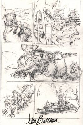 John Buscema | Punisher: a Man Named Frank G/N P 25 (11 X 17 Inch Bronze Age Prelim) | Romitaman