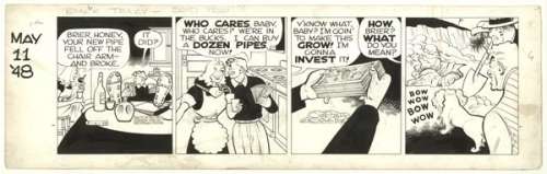 125: Chester Gould Dick Tracy daily 5/11/48 comic art | Russ Cochran